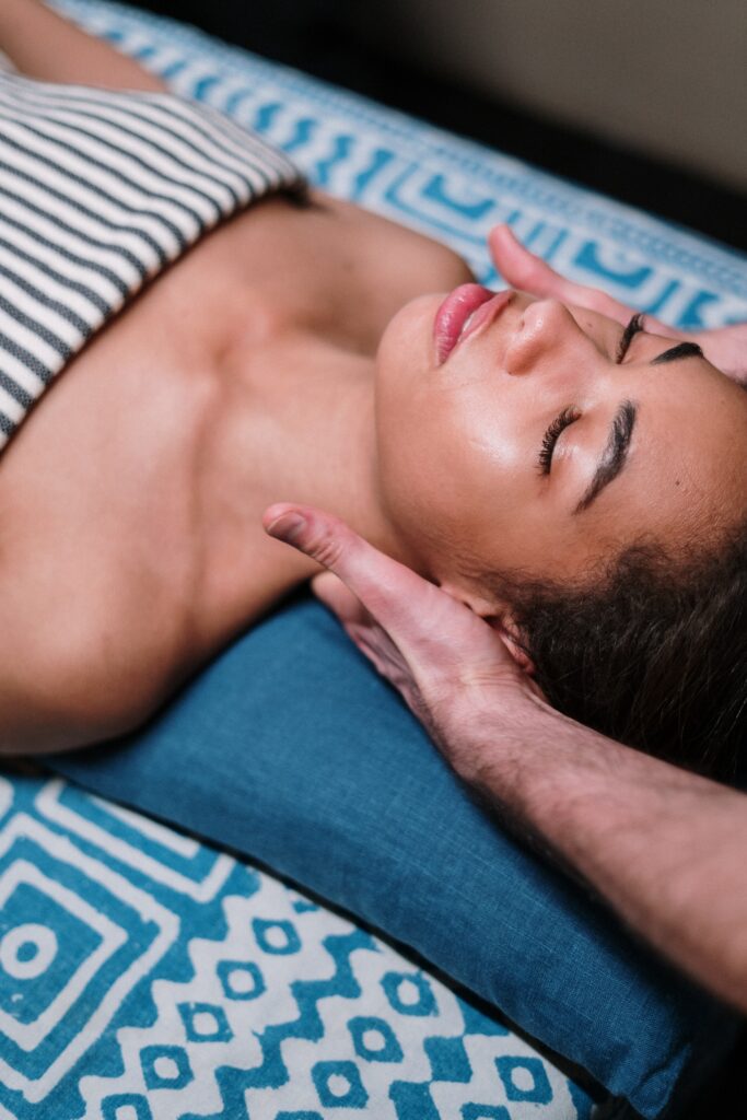 Black woman getting a massage