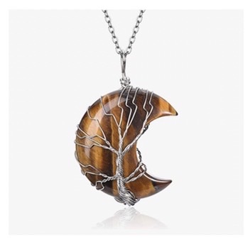The Tree of Life Crystal Moon Pendant from Jovivi