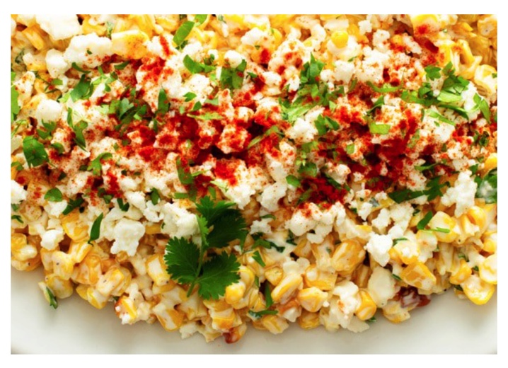 A closeup of the Mexican Street Corn by Little Cooks Reading Books