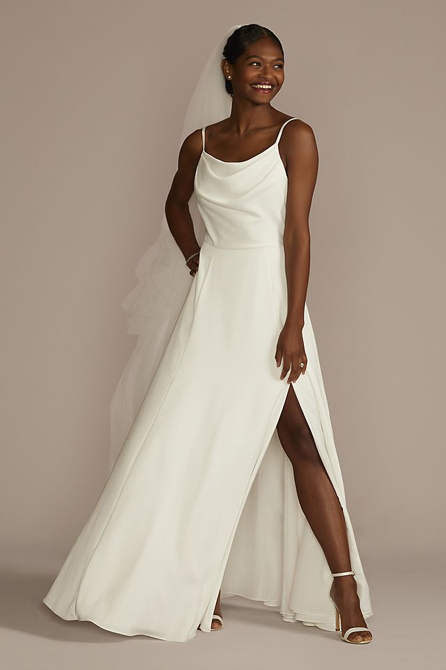 Scoop Neckline, Stretch Crepe, Wedding Dress