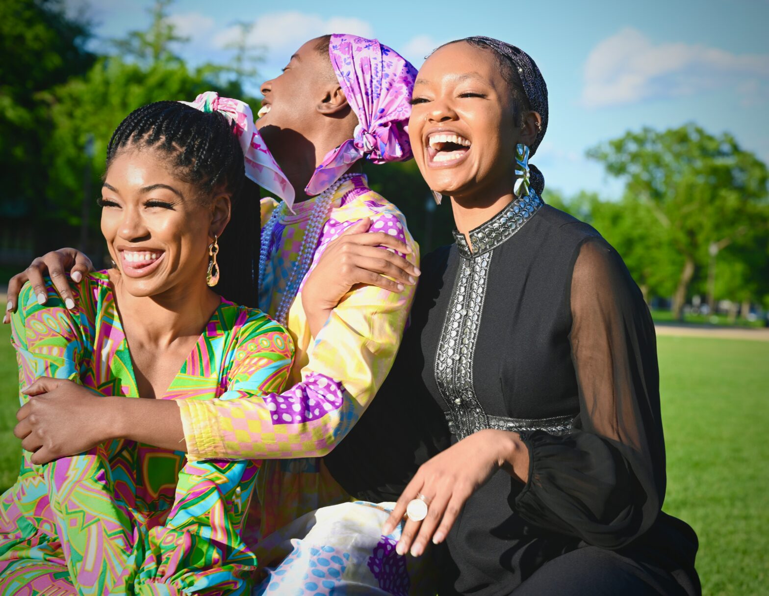 what is galentines day? pictured: group of black girls laughing