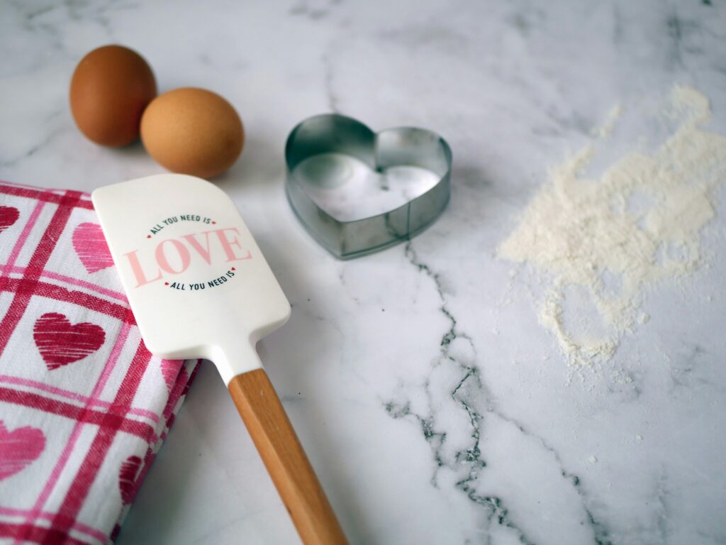 Bake your favorite desserts with this Galentines Day idea. Pictured: Valentine's Day baking materials