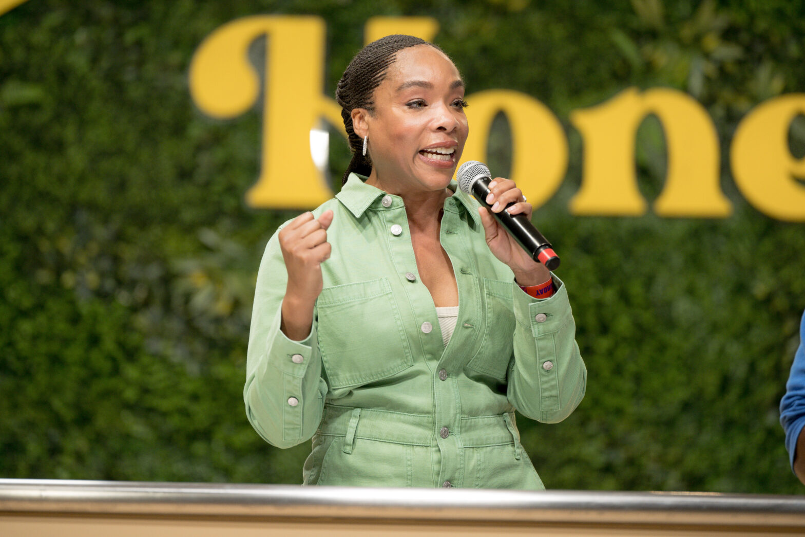 Fawn Weaver speaks on stage during the Honeyland Festival Eats & Sips Stage at Crown Festival Park on November 11, 2023 in Sugar Land, Texas.