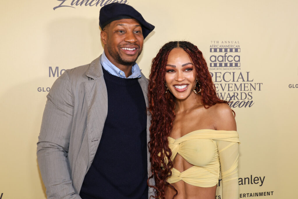 Meagan Good Engaged pictured: Jonathan Majors and Meagan Good